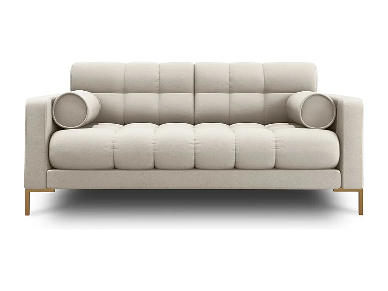 Cosmopolitan Design - Divano "Bali" 2 posti in tessuto strutturato beige - 152x92x75cm