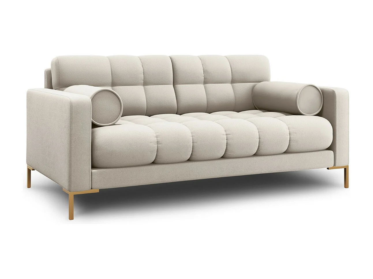 Cosmopolitan Design - Canapé "Bali" 2 places en tissu structurel beige - 152x92x75cm