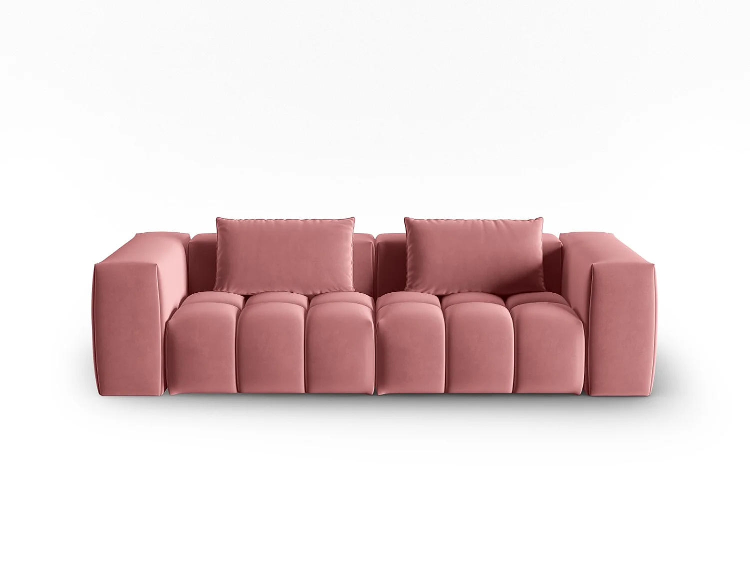 CXL by Christian Lacroix - Canapé modulable "Lorella" 3 places en velours saumon - 230x85x70cm