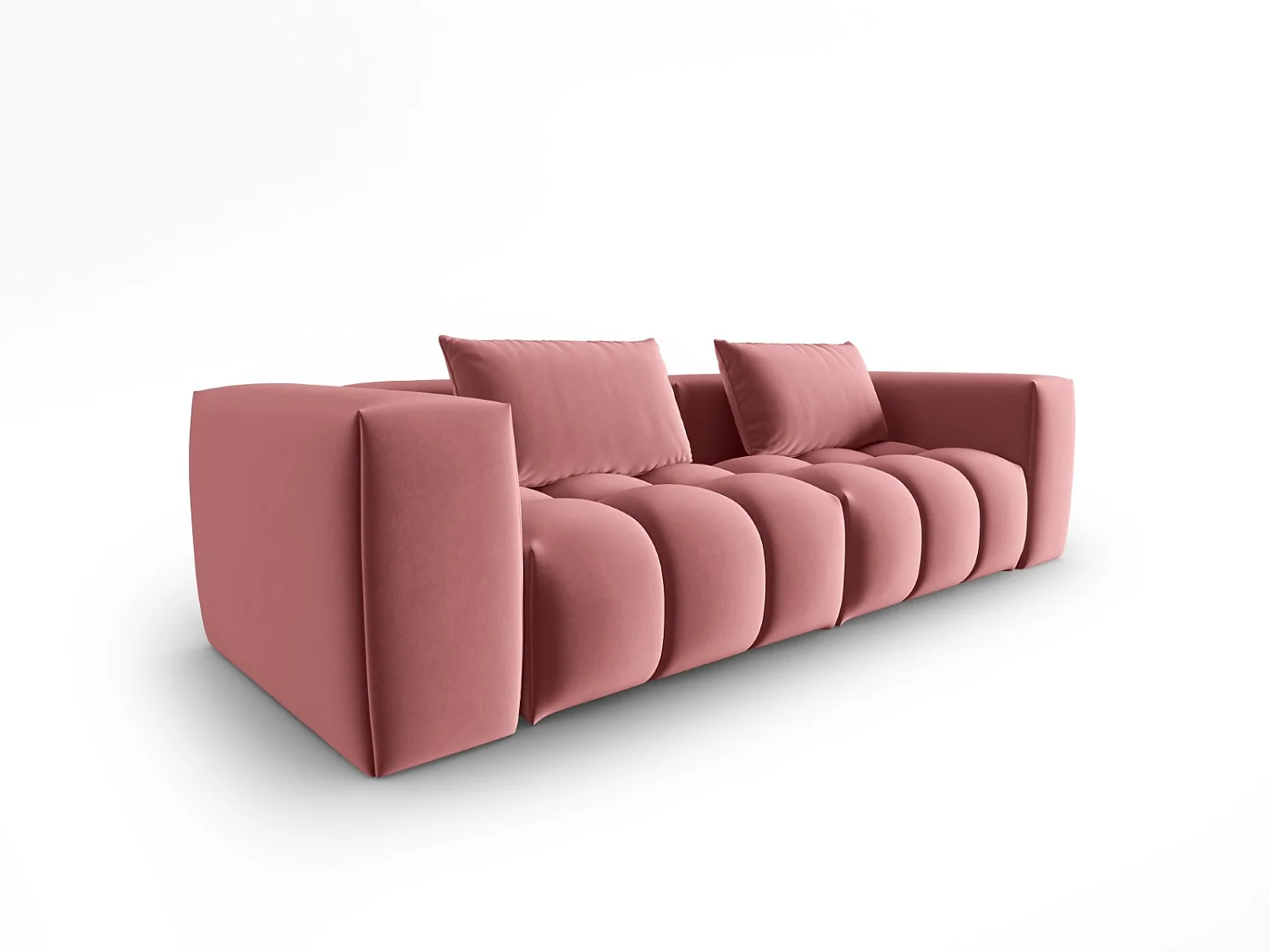 CXL by Christian Lacroix - Canapé modulable "Lorella" 3 places en velours saumon - 230x85x70cm