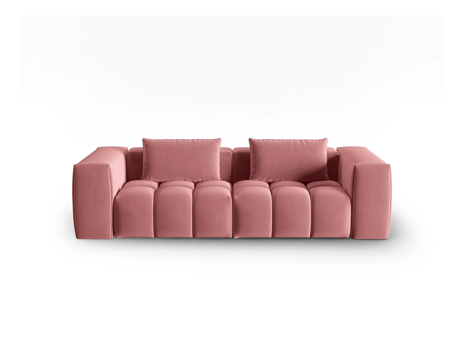 CXL by Christian Lacroix - Canapé modulable "Lorella" 3 places en velours saumon - 230x85x70cm