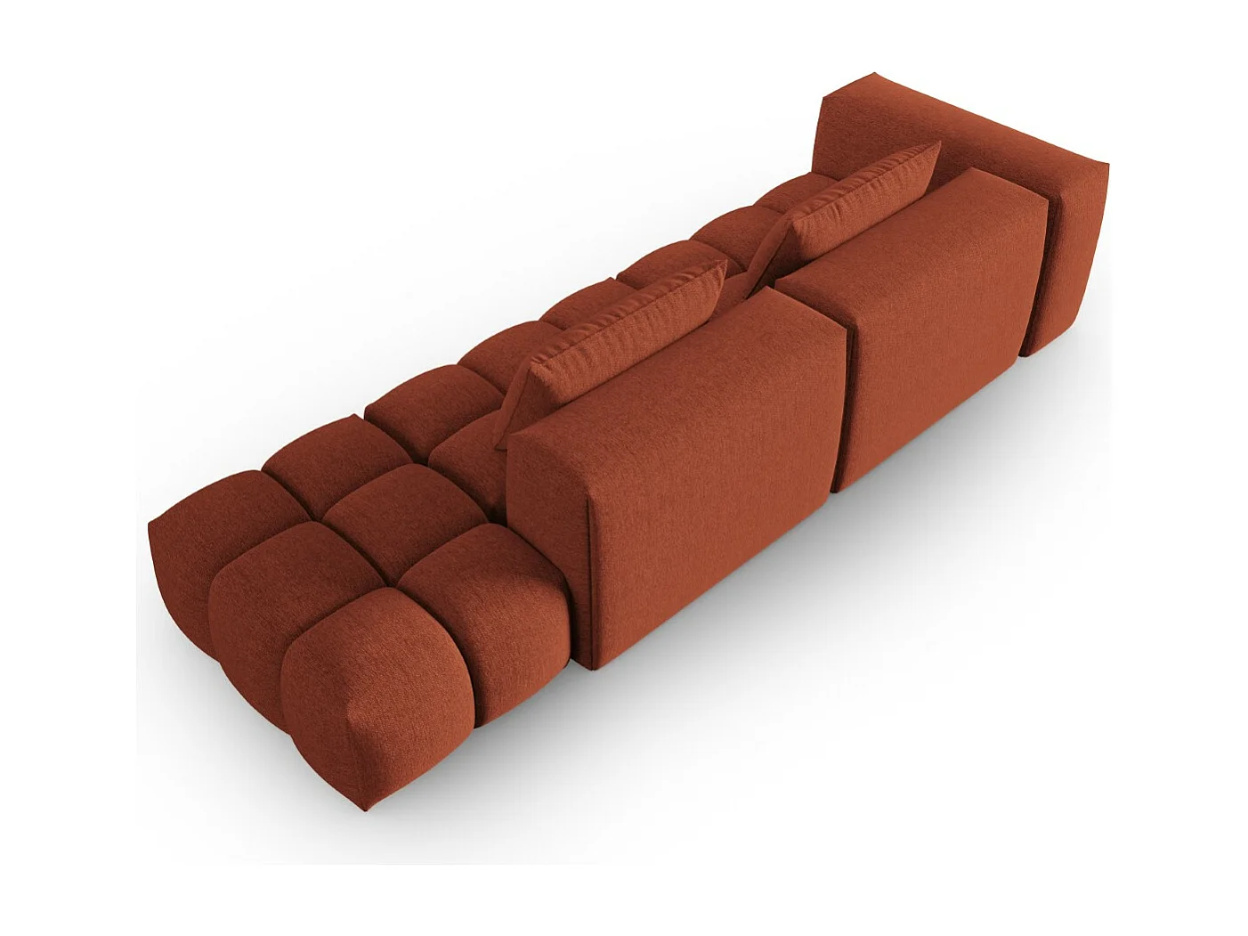 CXL by Christian Lacroix - Rechte modulaire bank "Lorella" 3 zitplaatsen, Structurele stof, Koraal - 265x85x70cm