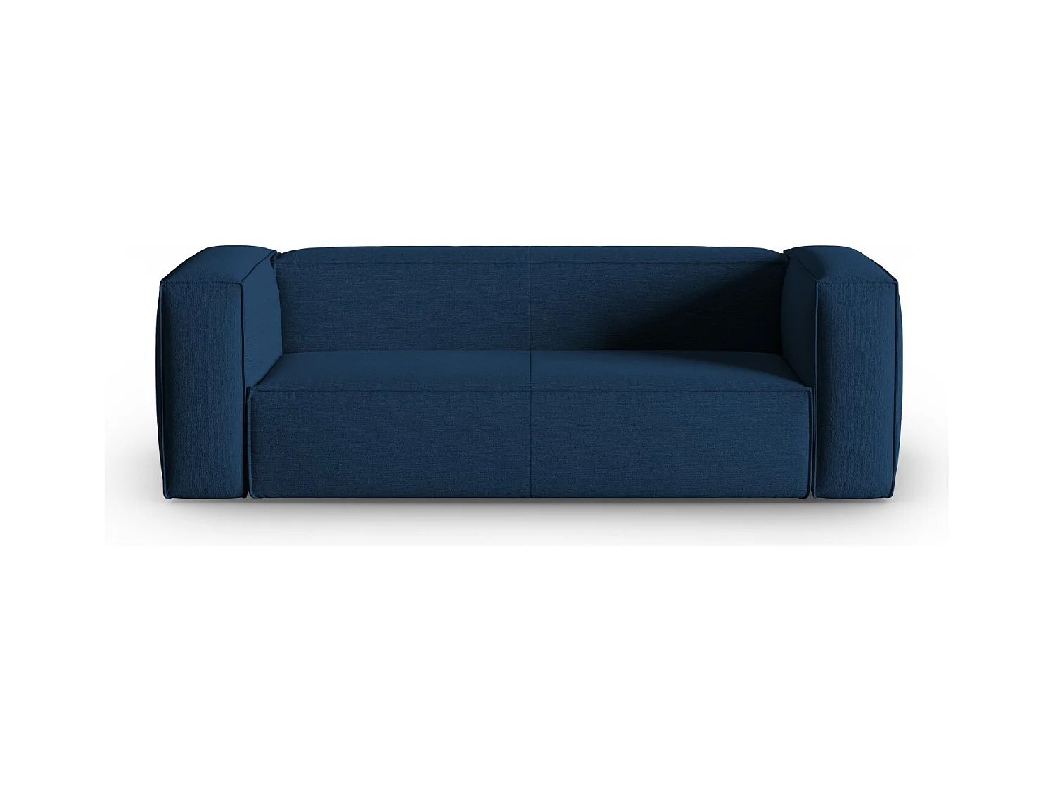Cosmopolitan Design - Bank "Mackay" 3 zitplaatsen, Gestructureerd fluweel, Donkerblauw - 200x94x73cm