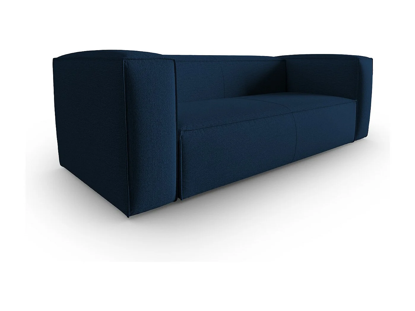 Cosmopolitan Design - Canapé "Mackay" 3 places en velours structuré bleu foncé - 200x94x73cm