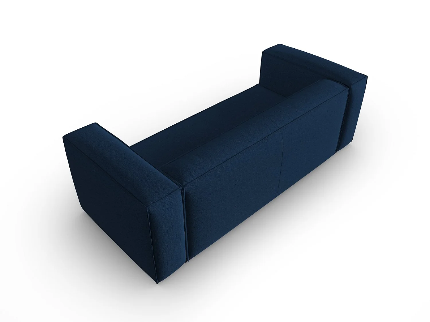 Cosmopolitan Design - Canapé "Mackay" 3 places en velours structuré bleu foncé - 200x94x73cm