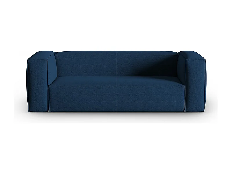 Cosmopolitan Design - Canapé "Mackay" 3 places en velours structuré bleu foncé - 200x94x73cm