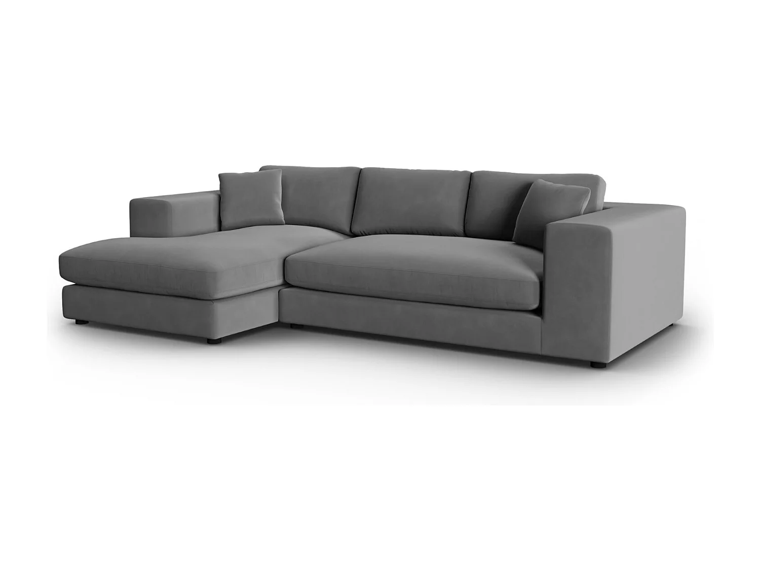 CXL by Christian Lacroix - Linker hoekbank "Tendance" 5 zitplaatsen, Flueel, Grijs - 282x174x72cm