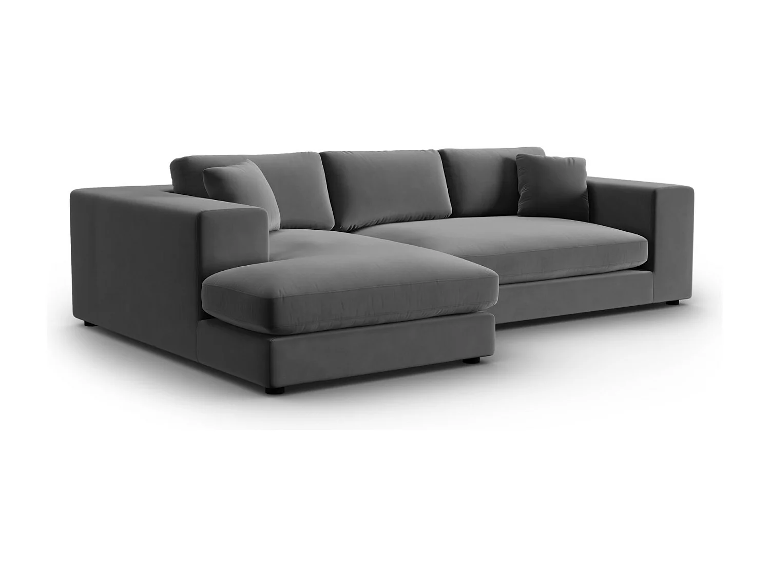 CXL by Christian Lacroix - Linker hoekbank "Tendance" 5 zitplaatsen, Flueel, Grijs - 282x174x72cm