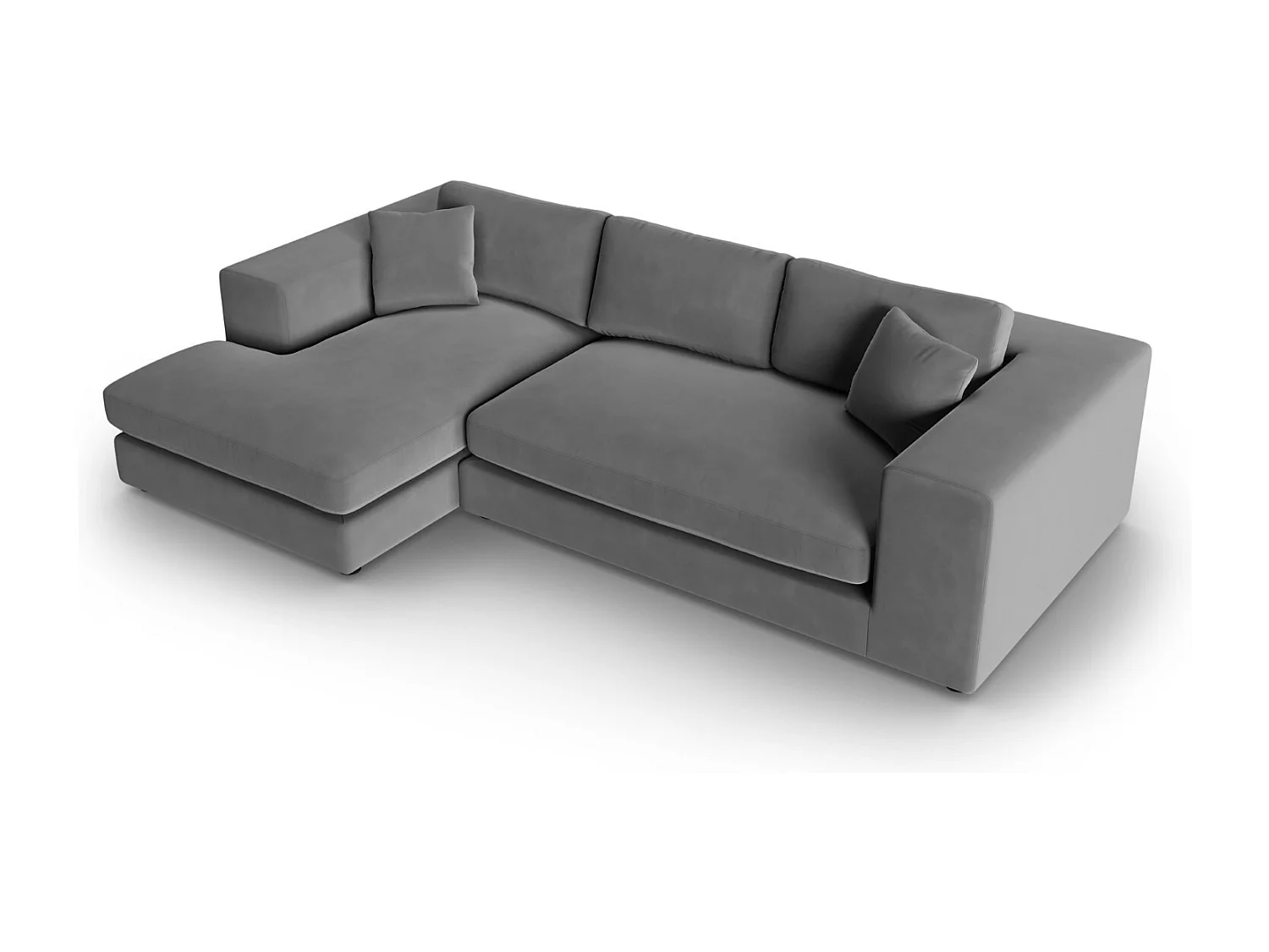 CXL by Christian Lacroix - Linker hoekbank "Tendance" 5 zitplaatsen, Flueel, Grijs - 282x174x72cm