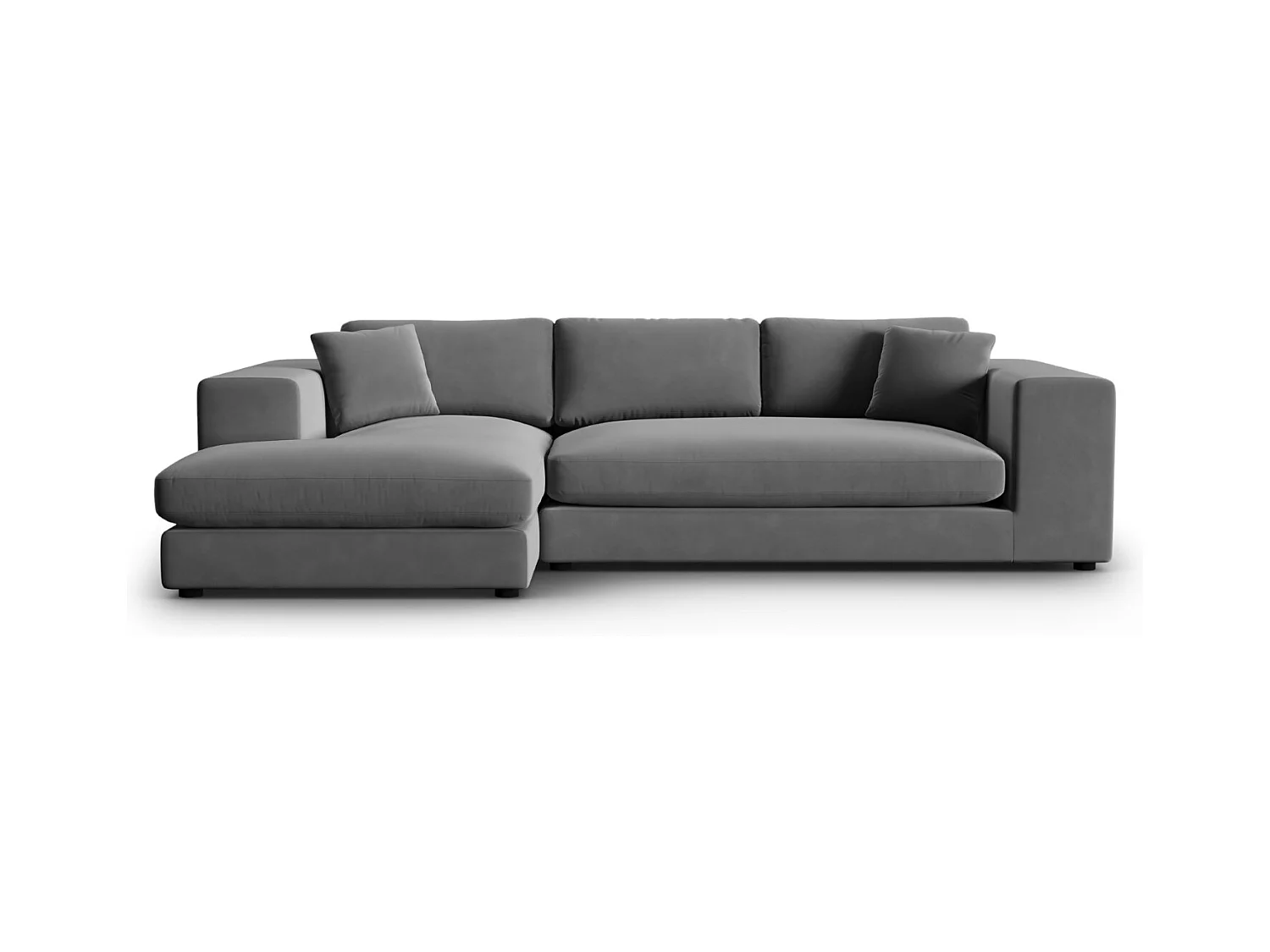 CXL by Christian Lacroix - Linker hoekbank "Tendance" 5 zitplaatsen, Flueel, Grijs - 282x174x72cm
