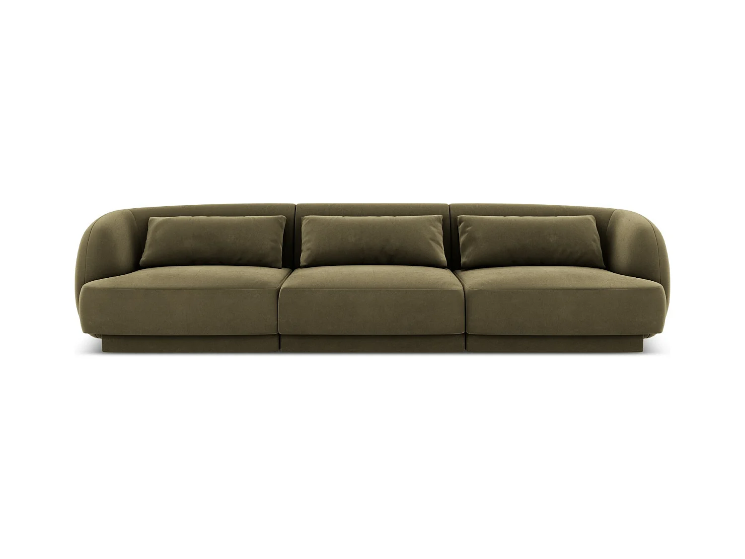 Cosmopolitan Design - Canapé "Tulum" 3 places en velours vert - 255x90x70cm