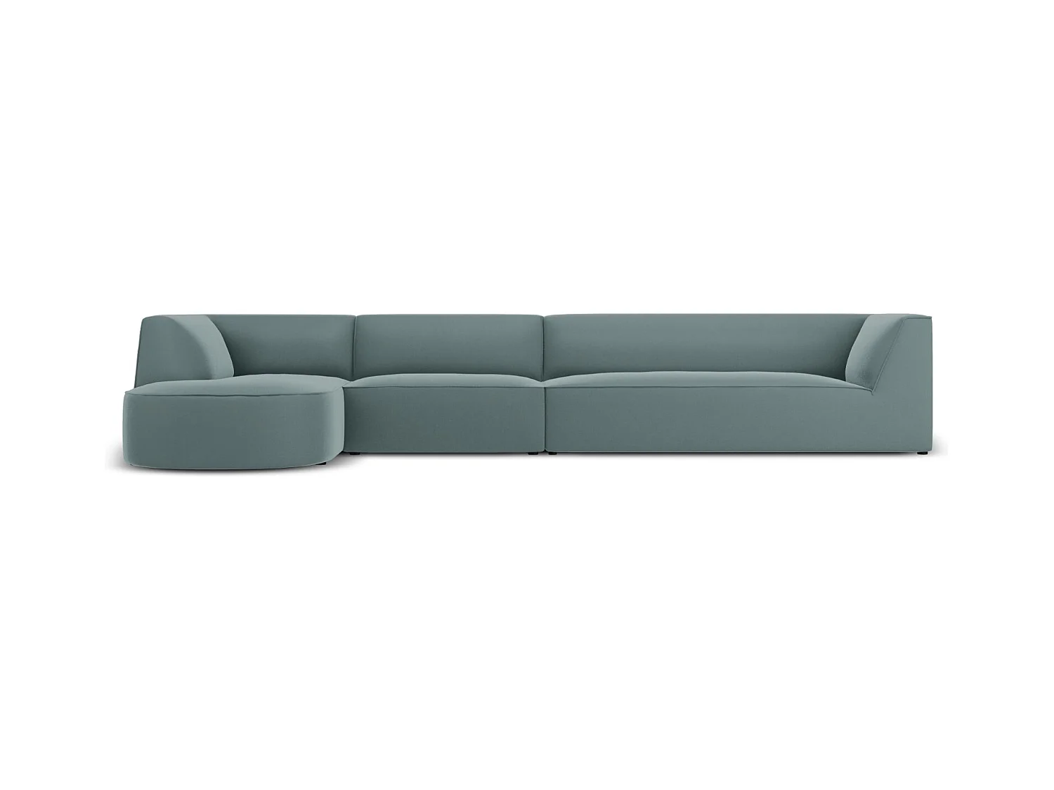 CXL by Christian Lacroix - Linker hoekbank "Charles" 5 zitplaatsen, Flueel, Munt - 366x180x69cm