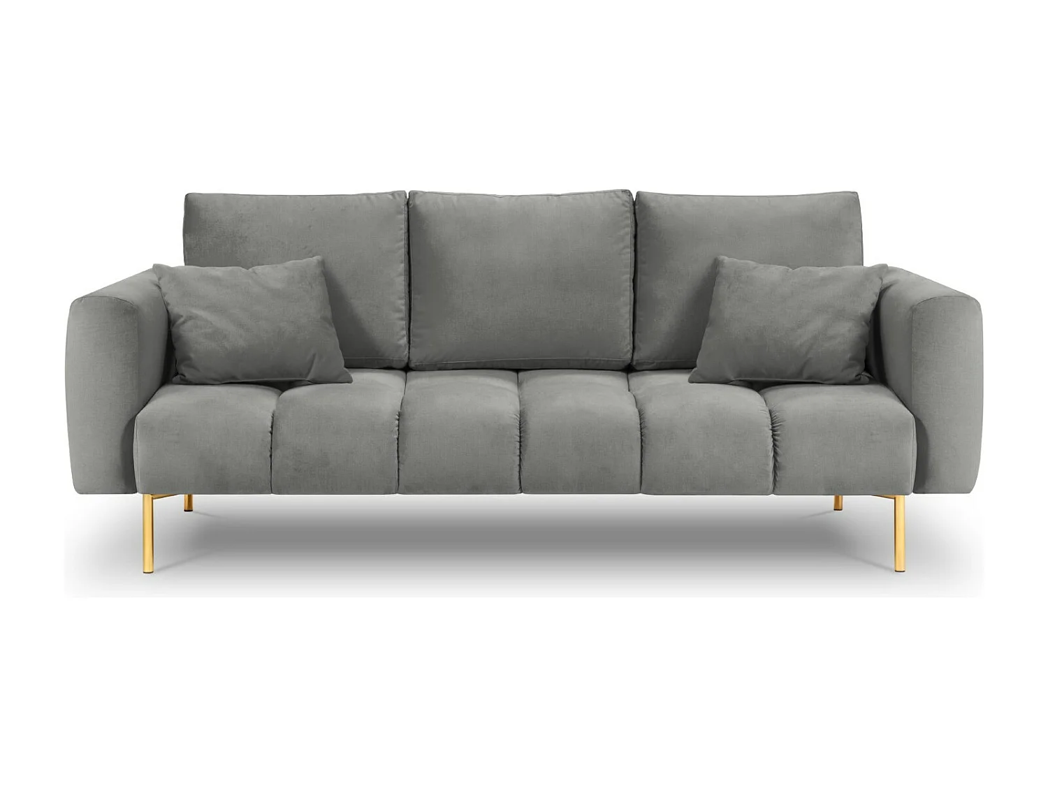 Cosmopolitan Design - Bank "Hastings" 3 zitplaatsen, Flueel, Grijs - 220x97x75cm