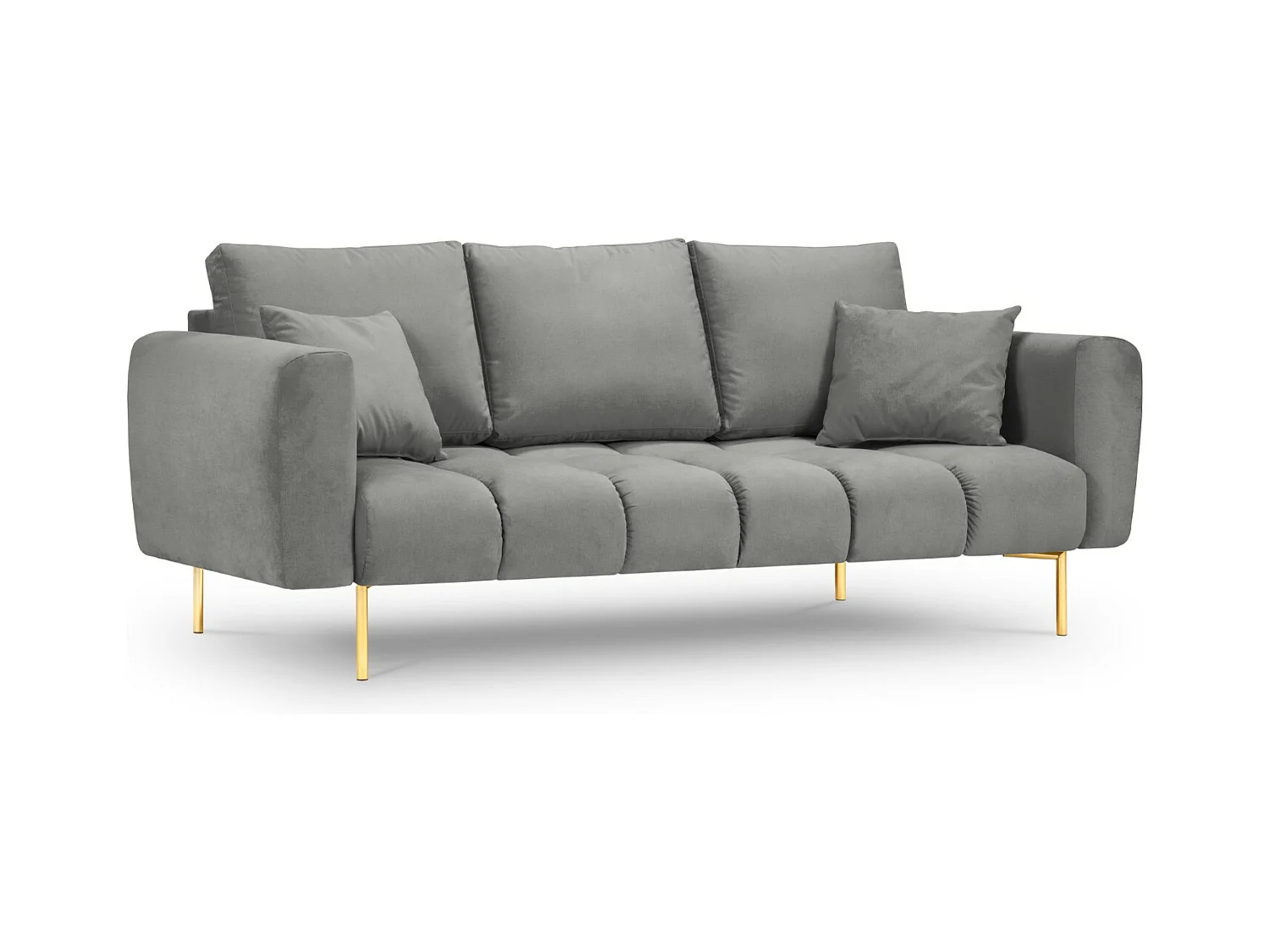 Cosmopolitan Design - Bank "Hastings" 3 zitplaatsen, Flueel, Grijs - 220x97x75cm