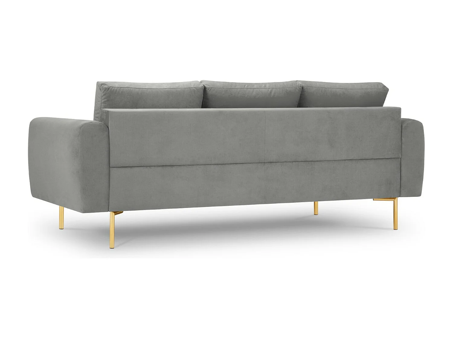 Cosmopolitan Design - Canapé "Hastings" 3 places en velours gris - 220x97x75cm