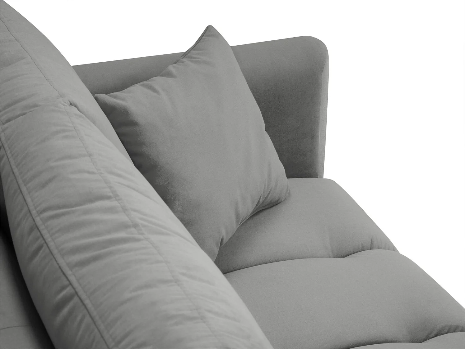 Cosmopolitan Design - Canapé "Hastings" 3 places en velours gris - 220x97x75cm