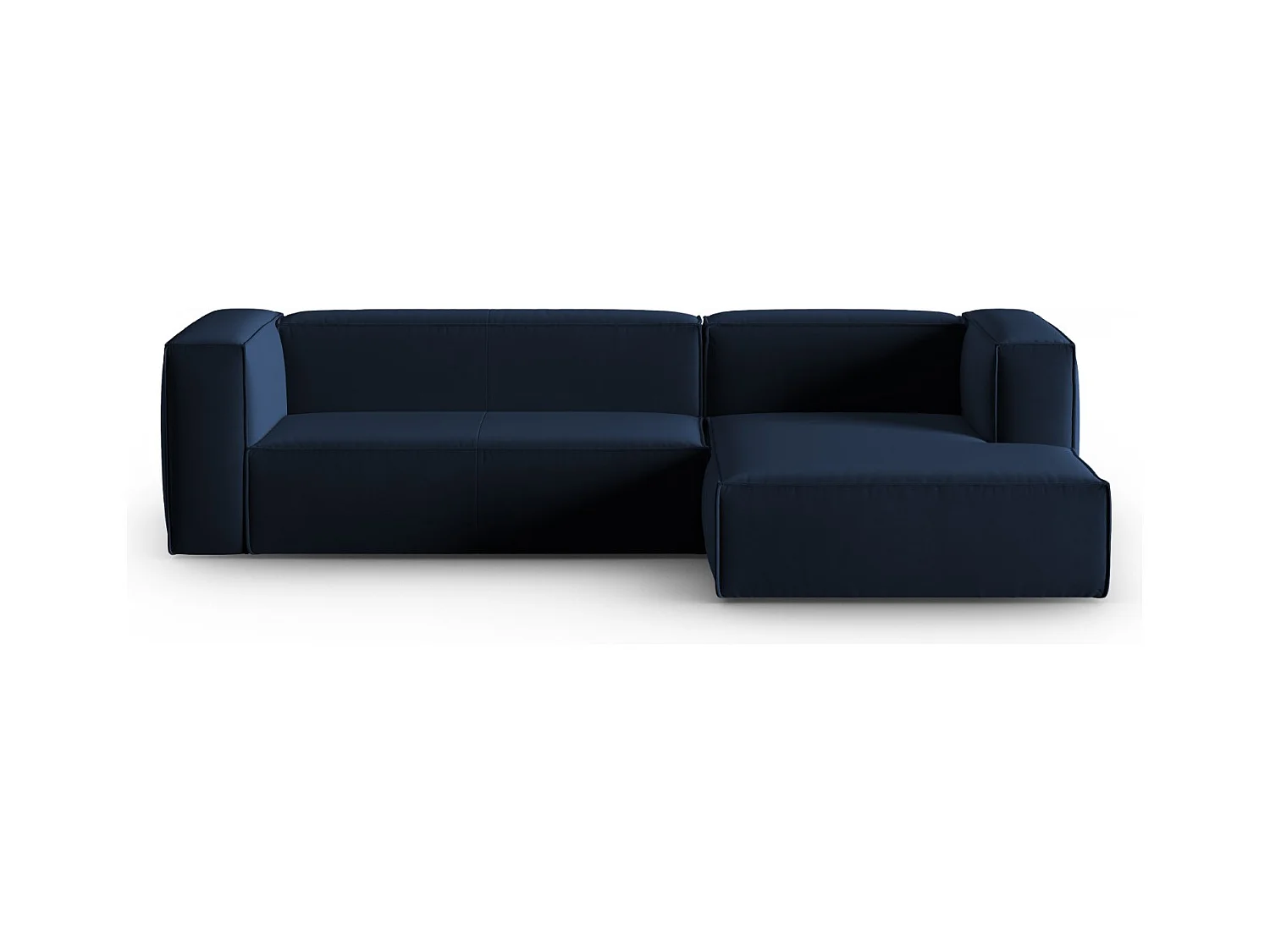 Cosmopolitan Design - Canapé d'angle droit "Mackay" 4 places en velours bleu roi - 282x166x73cm