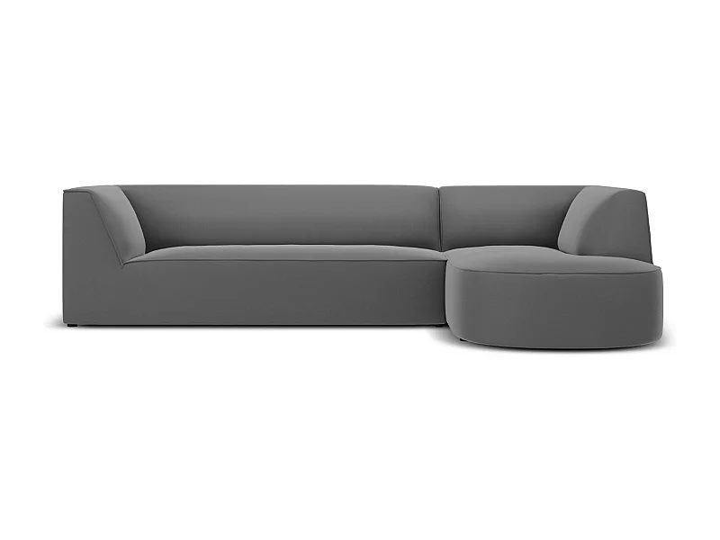 CXL by Christian Lacroix - 4-Sitzer Ecksofa rechts "Charles" Sitzer aus Samt dunkelgrau - 273x180x69cm