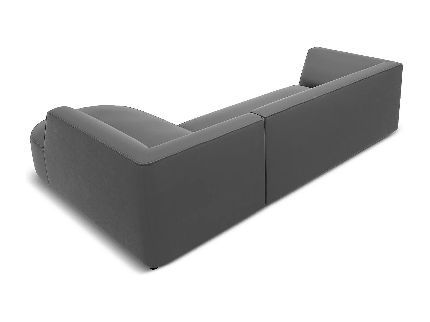 CXL by Christian Lacroix - Canapé d'angle droit "Charles" 4 places en velours gris foncé - 273x180x69cm