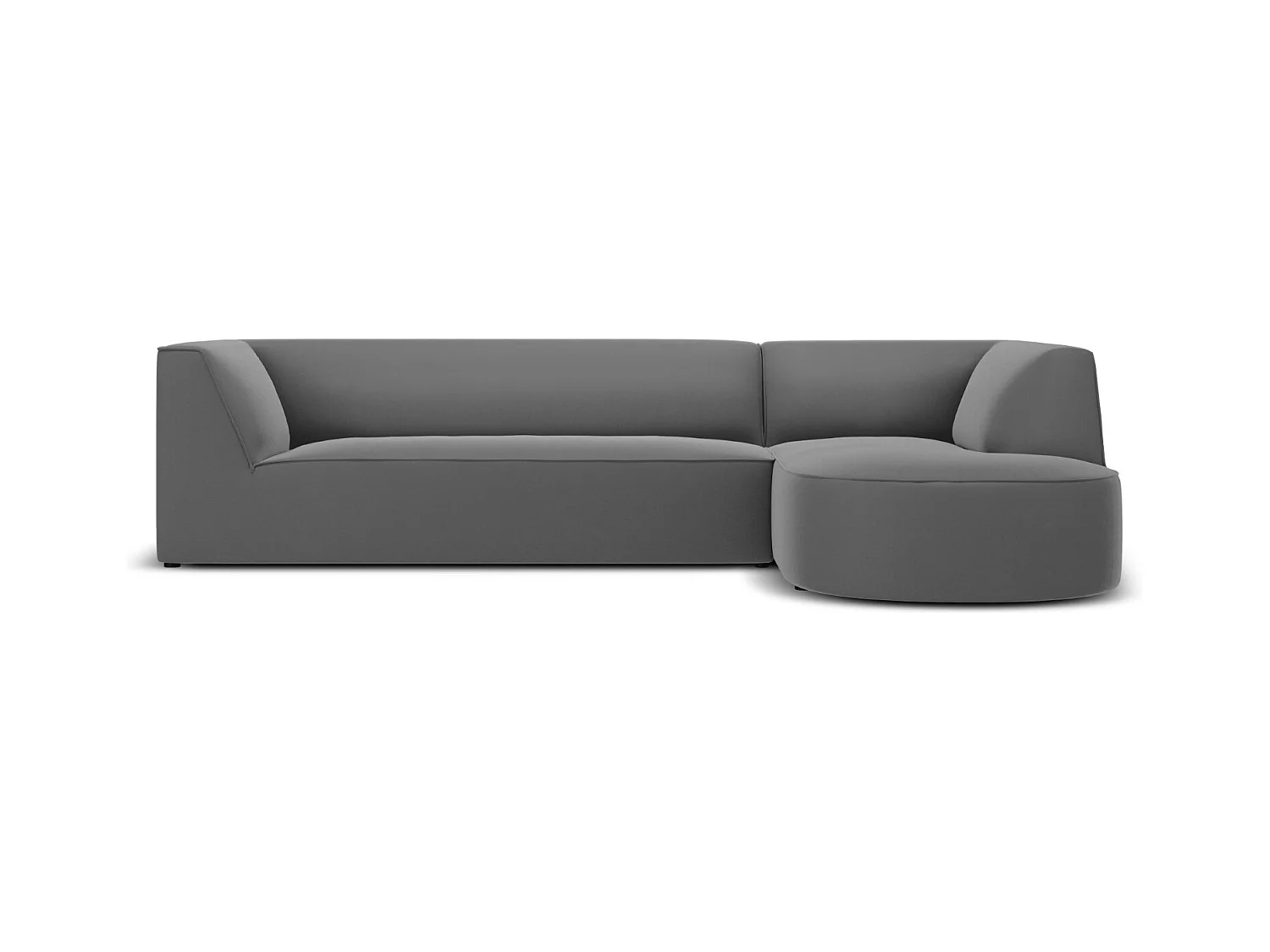 CXL by Christian Lacroix - Rechter hoekbank "Charles" 4 zitplaatsen, Flueel, Donkergrijs - 273x180x69cm