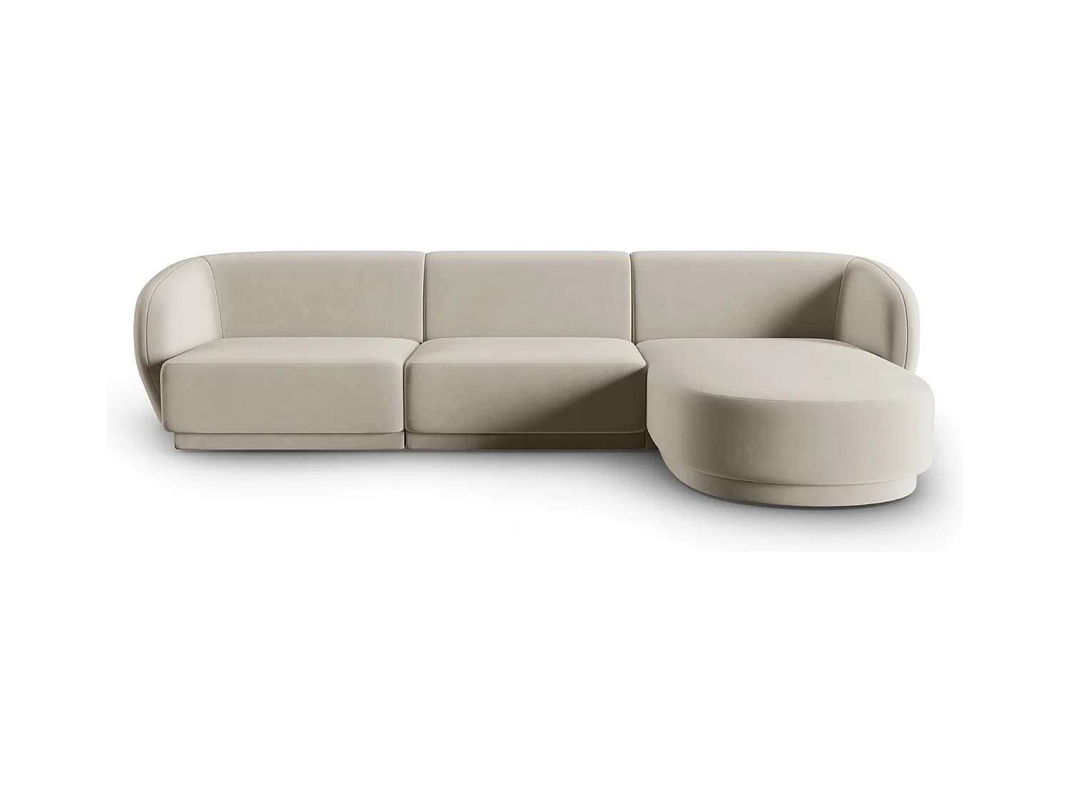 CXL by Christian Lacroix - Modulaire hoekbank rechts "Lionel" 4 zitplaatsen, Flueel, Beige - 266x155x74cm