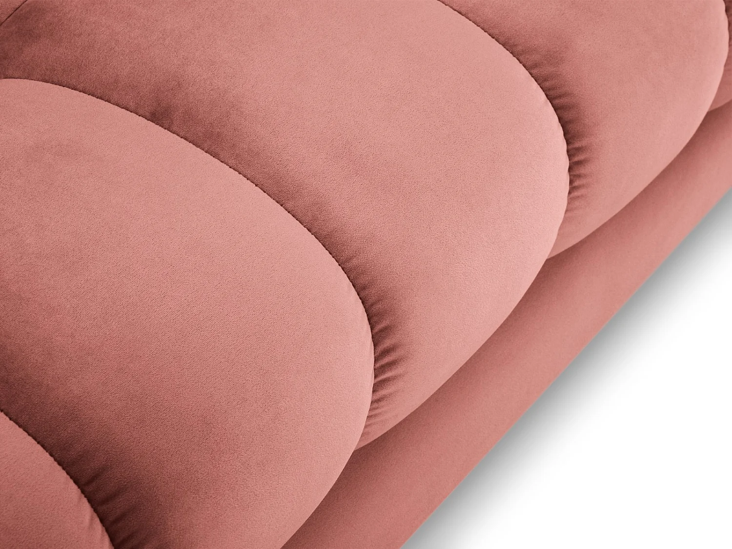 Cosmopolitan Design - Sofa panoramiczna, "Bali" 7 miejsc welur, róż - 383x185x75cm