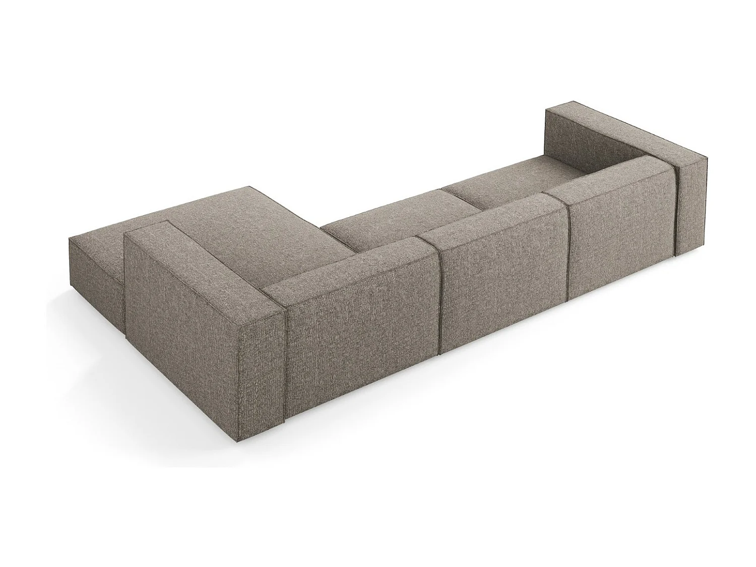 Cosmopolitan Design - 4-Sitzer Ecksofa rechts "Arendal" aus Chenille-Stoff grau - 284x166x70cm
