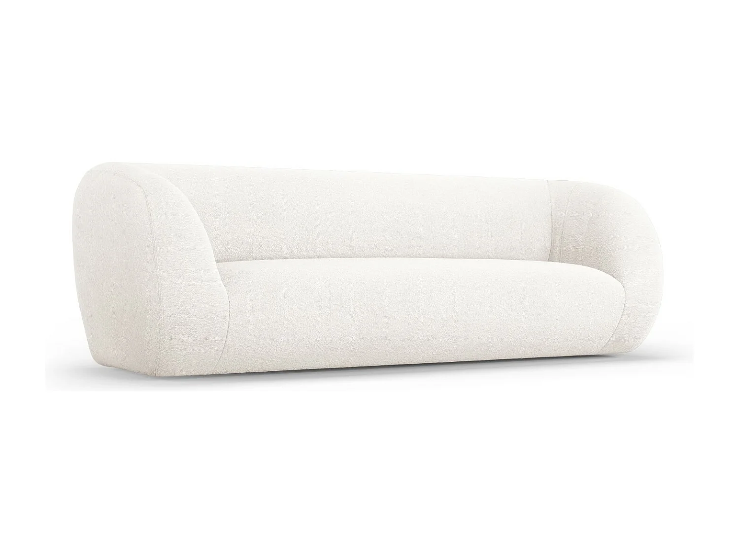 Cosmopolitan Design - Bank "Essen" 3 zitplaatsen, Boucle, Wit - 230x95x86cm