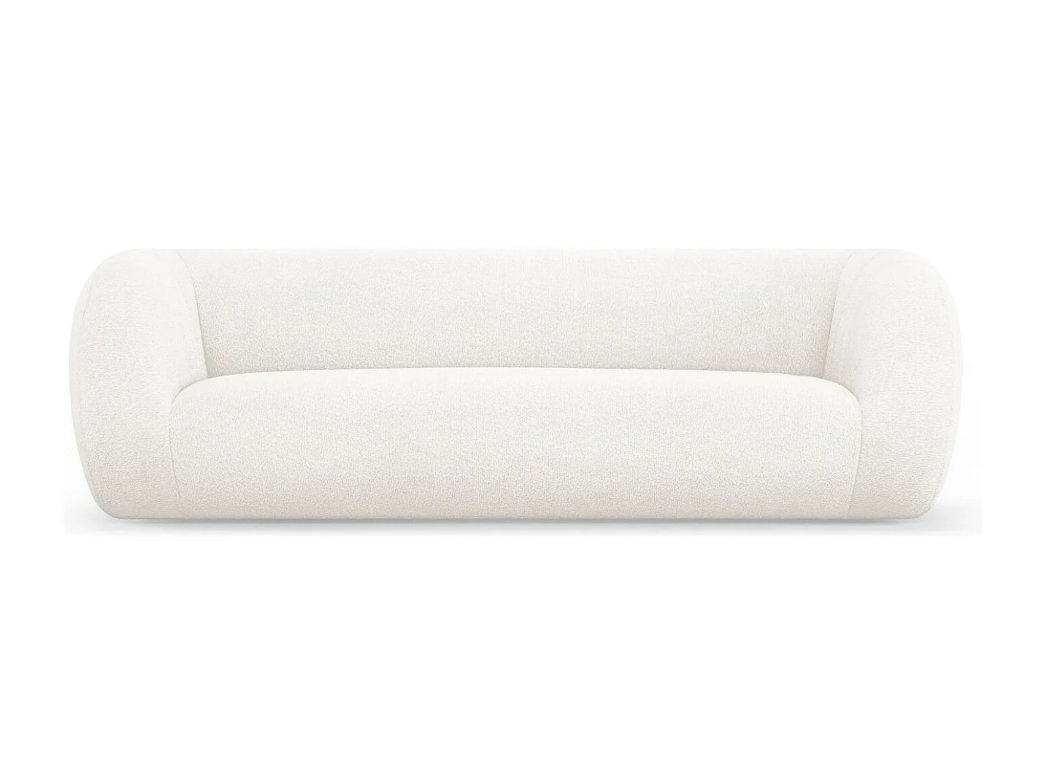 Cosmopolitan Design - Sofá "Essen" 3 lugares em tecido bouclé branco - 230x95x86cm