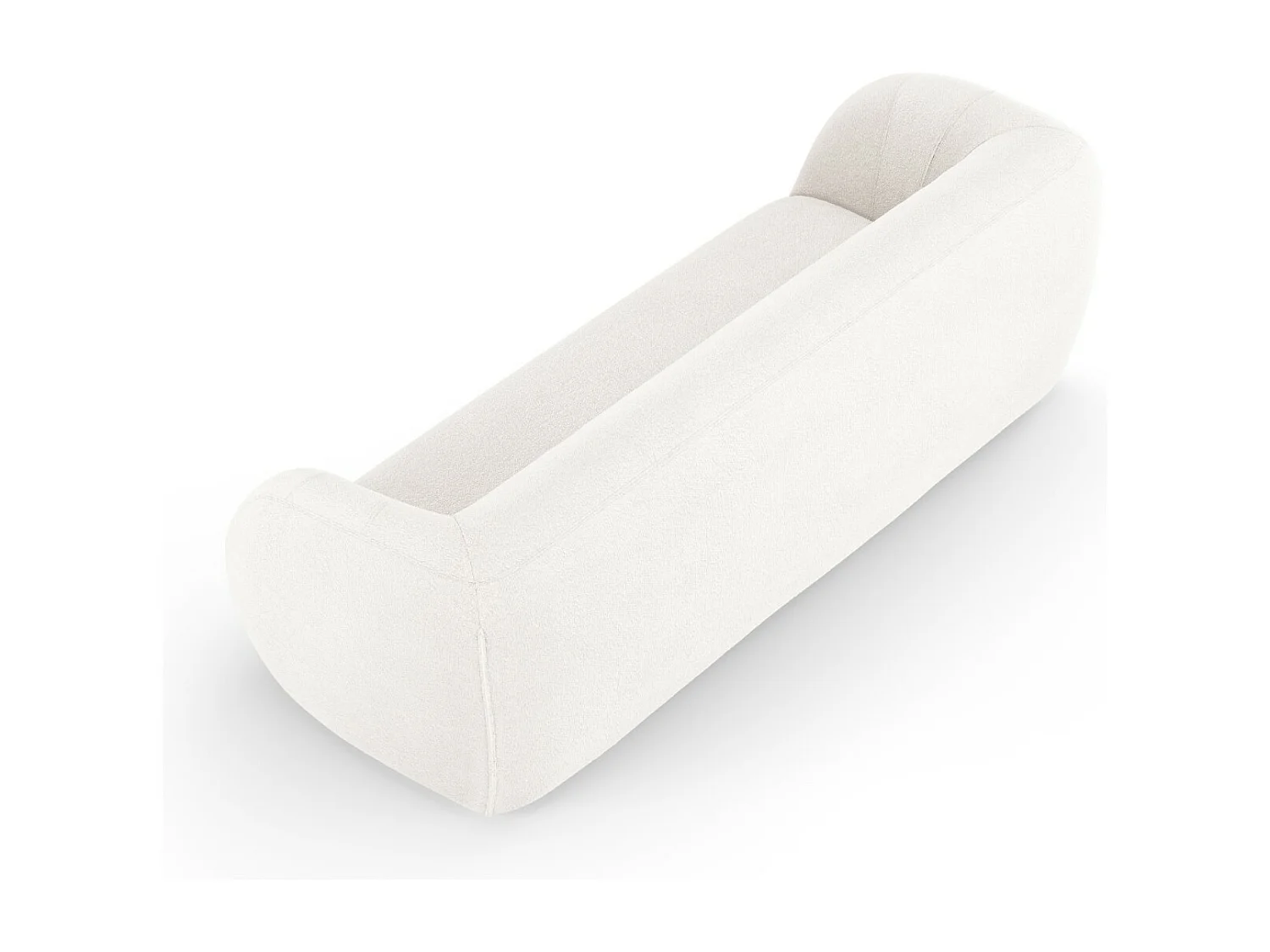 Cosmopolitan Design - Sofá "Essen" 3 lugares em tecido bouclé branco - 230x95x86cm