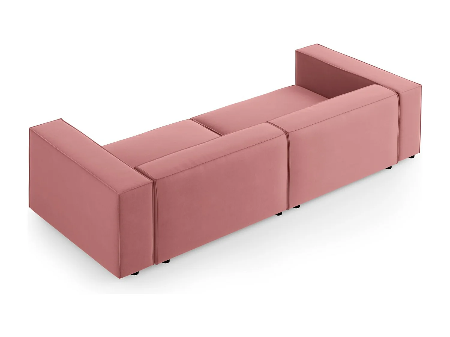 Cosmopolitan Design - Sofá "Arendal" 4 plazas de terciopelo salmón - 244x102x70cm