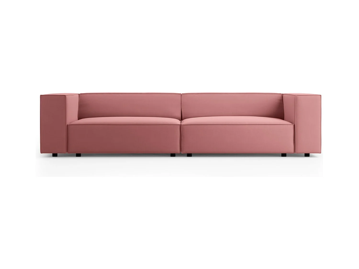 Cosmopolitan Design - Canapé "Arendal" 4 places en velours saumon - 244x102x70cm