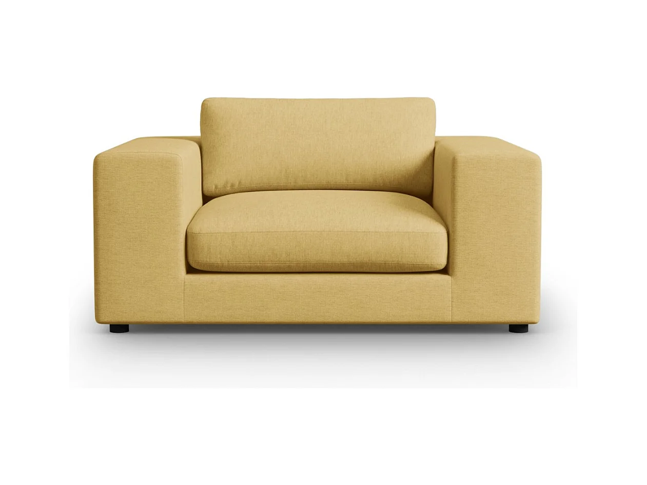 CXL by Christian Lacroix - Canapé "Tendance" 1,5 place en tissu structurel jaune - 156x122x72cm