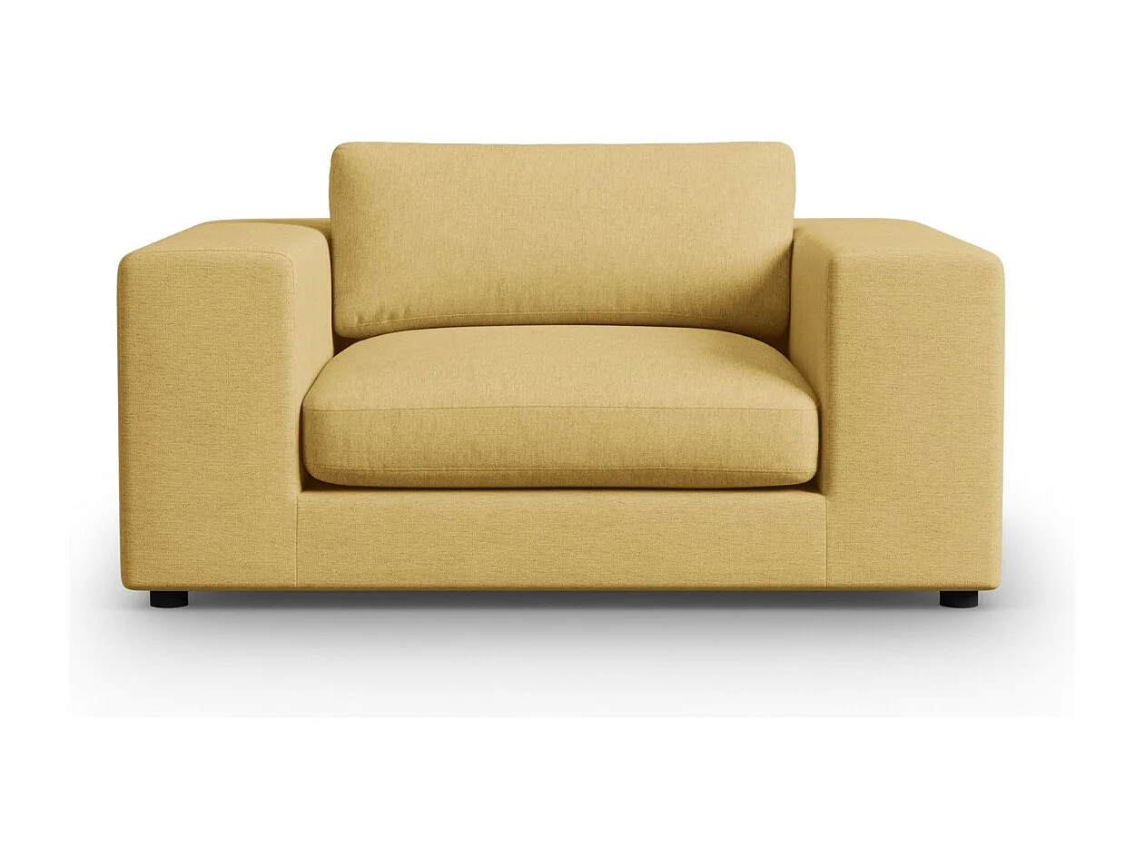 CXL by Christian Lacroix - Sofá "Tendance" 1,5 lugares em tecido estrutural amarelo - 156x122x72cm