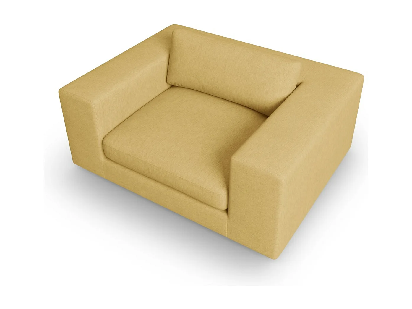 CXL by Christian Lacroix - Sofá "Tendance" 1,5 lugares em tecido estrutural amarelo - 156x122x72cm