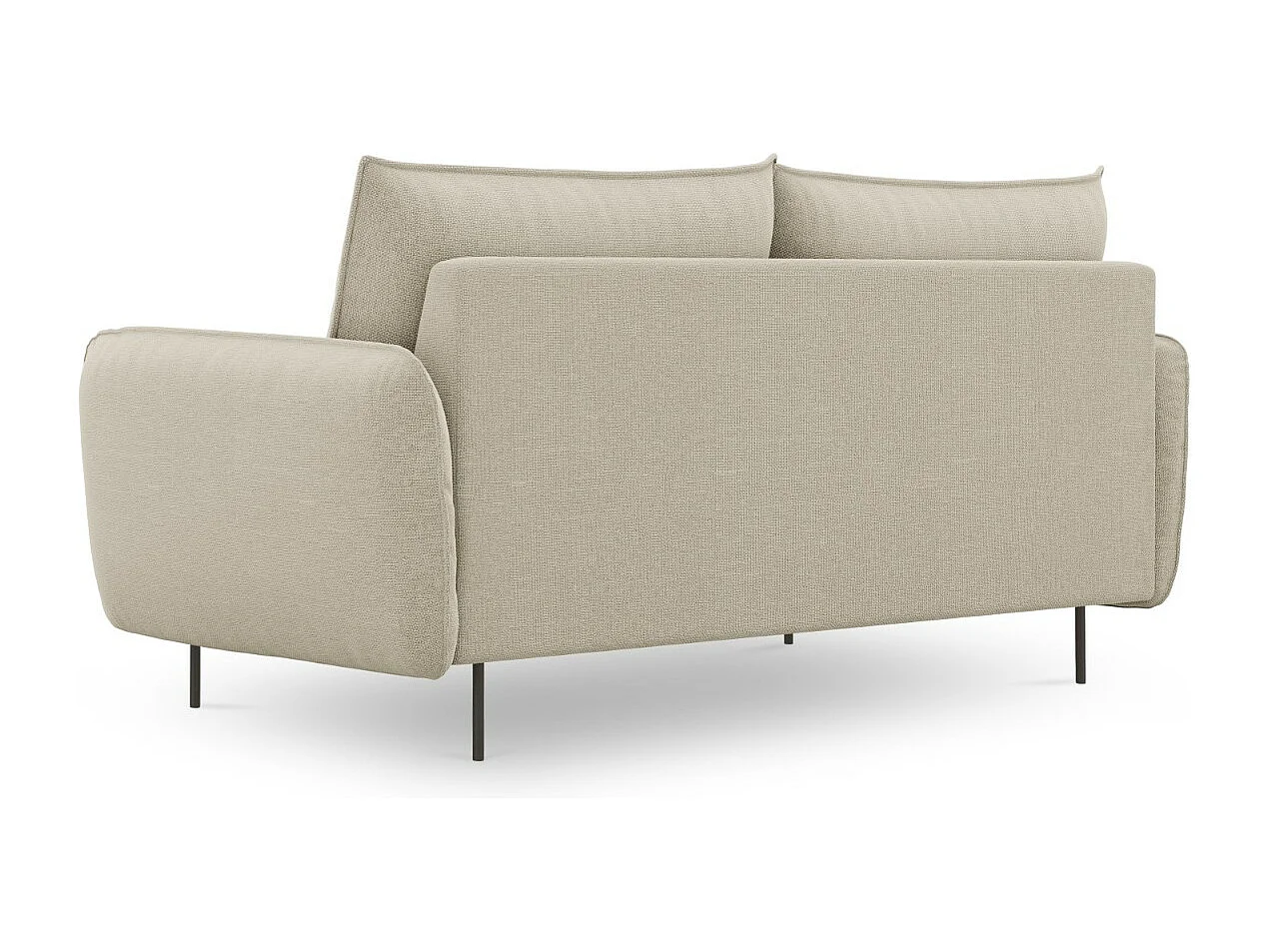Cosmopolitan Design - Canapé "Vienna" 2 places en tissu structurel beige - 160x92x95cm