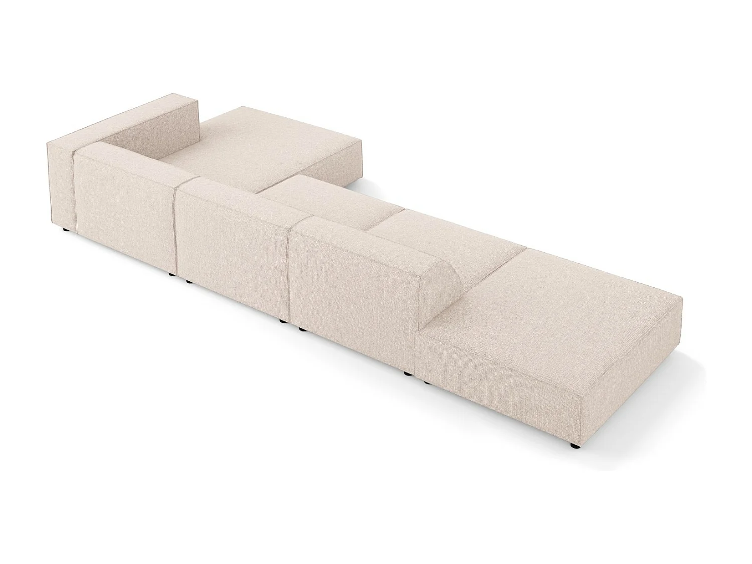 Cosmopolitan Design - Narożnik prawy, "Arendal" 5 miejsc szenil, beż - 341x166x70cm