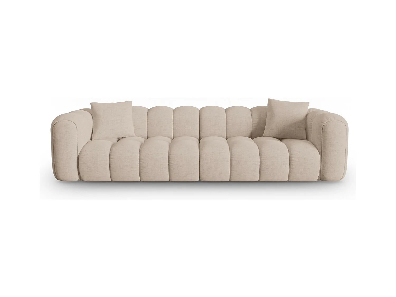 CXL by Christian Lacroix - Canapé modulable "Clotilde" 4 places en tissu structurel cappuccino - 298x94x70cm