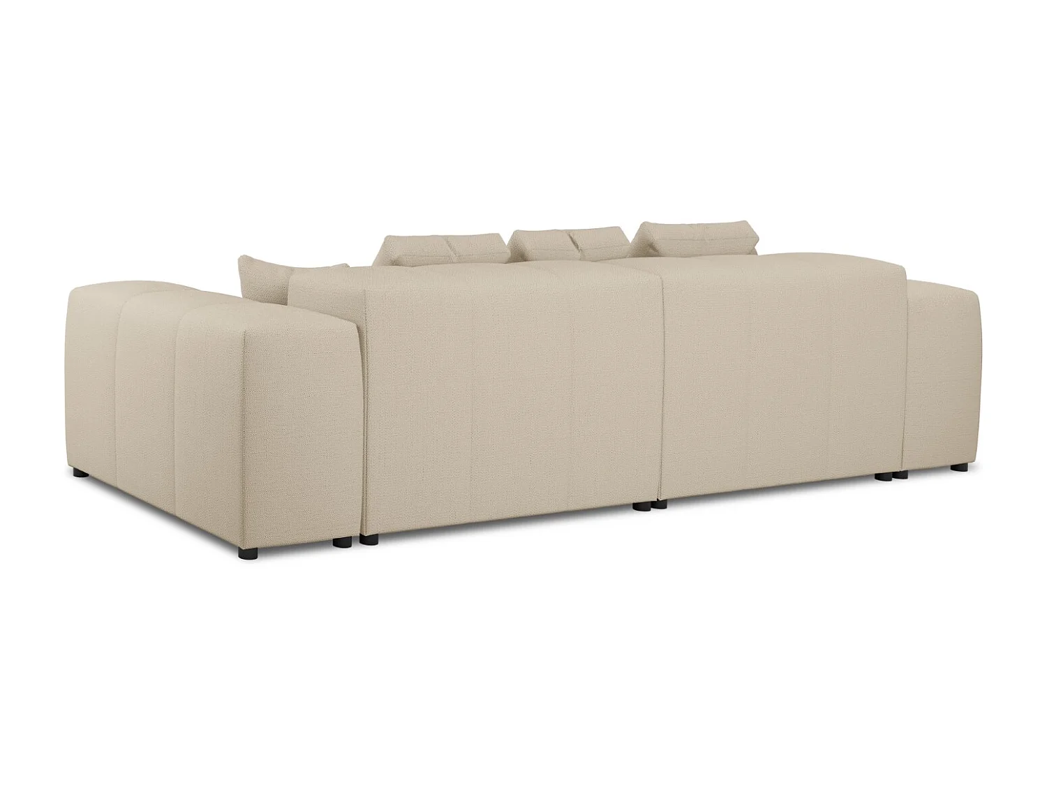 Cosmopolitan Design - Modulaire bank "Rome" 3 zitplaatsen, Structurele stof, Beige - 320x120x75cm