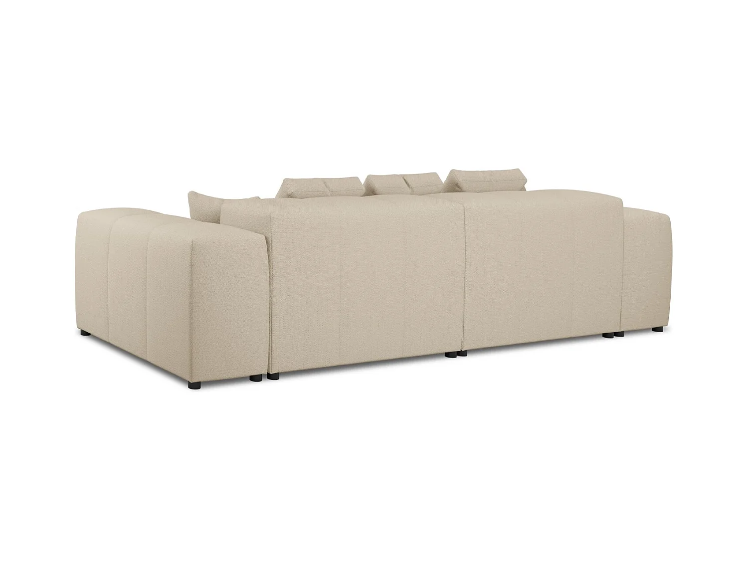 Cosmopolitan Design - Canapé modulable "Rome" 3 places en tissu structurel beige - 320x120x75cm