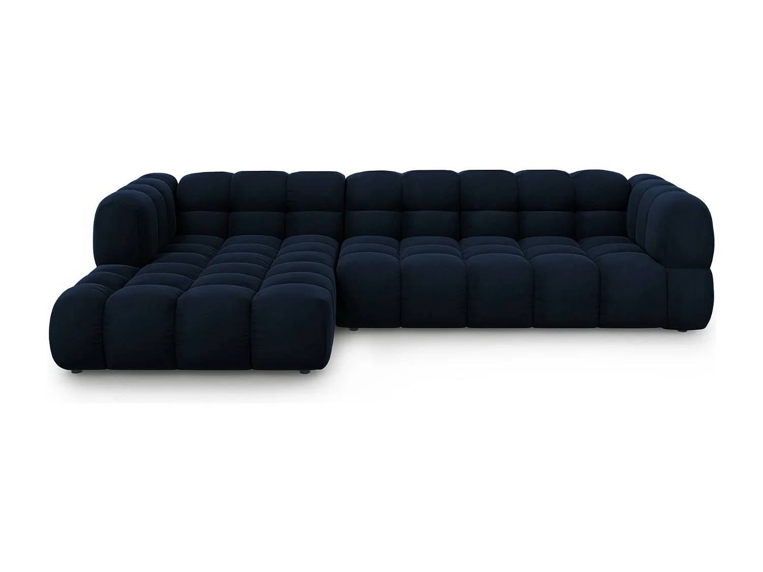 Cosmopolitan Design - 4-Sitzer modulares Ecksofa links "Sky" aus Samt königsblau - 300x162x75cm