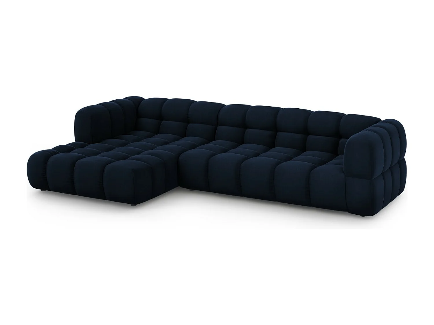 Cosmopolitan Design - 4-Sitzer modulares Ecksofa links "Sky" aus Samt königsblau - 300x162x75cm