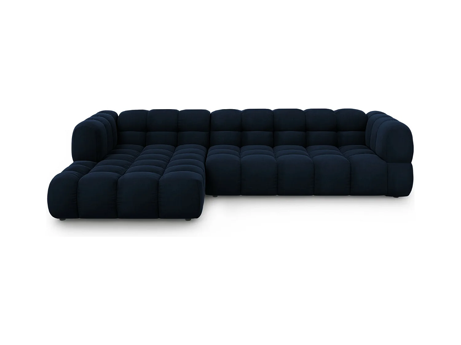 Cosmopolitan Design - Modulaire hoekbank links "Sky" 4 zitplaatsen, Flueel, Koningsblauw - 300x162x75cm