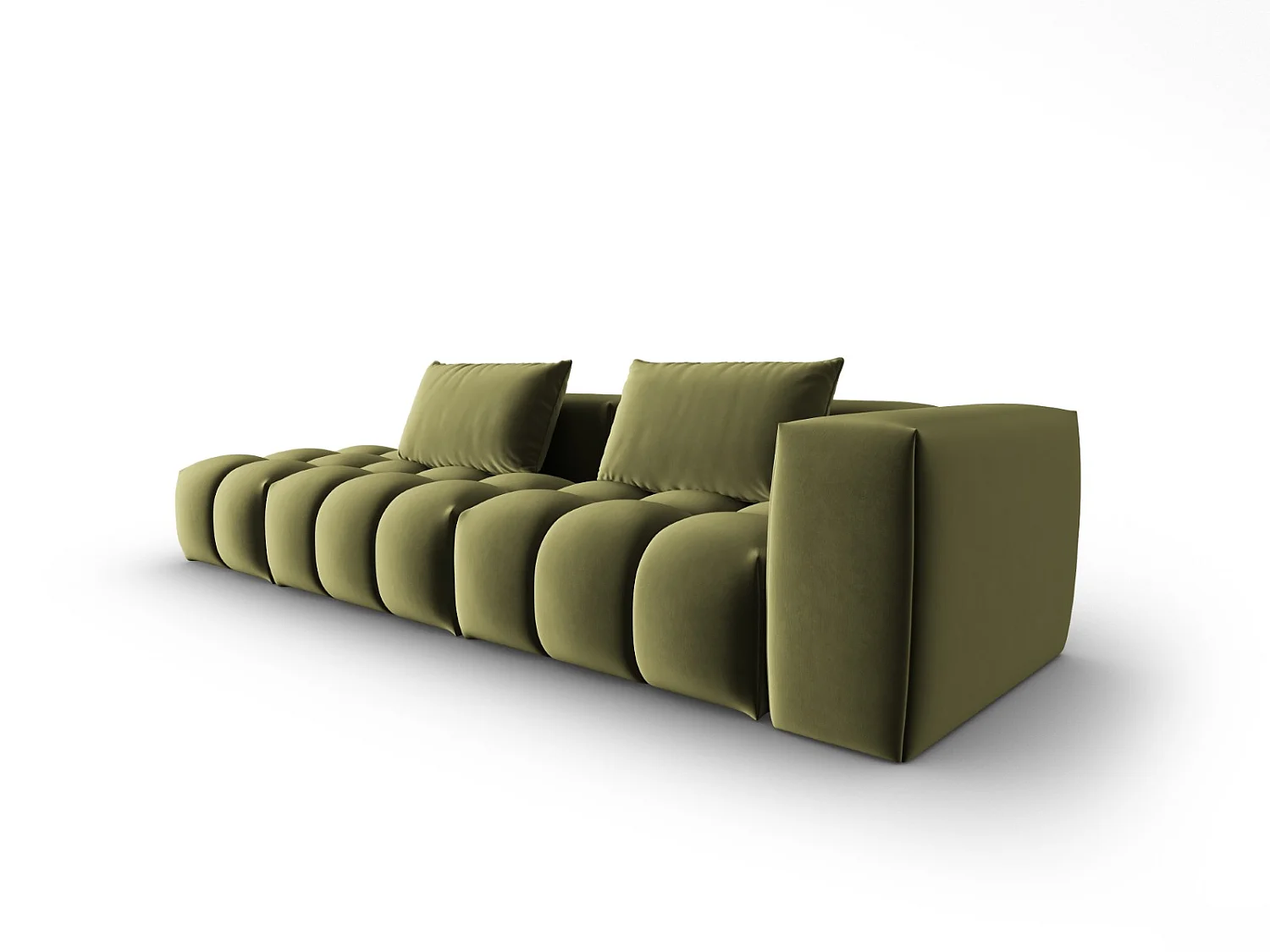 CXL by Christian Lacroix - Canapé modulable gauche "Lorella" 3 places en velours vert clair - 265x85x70cm