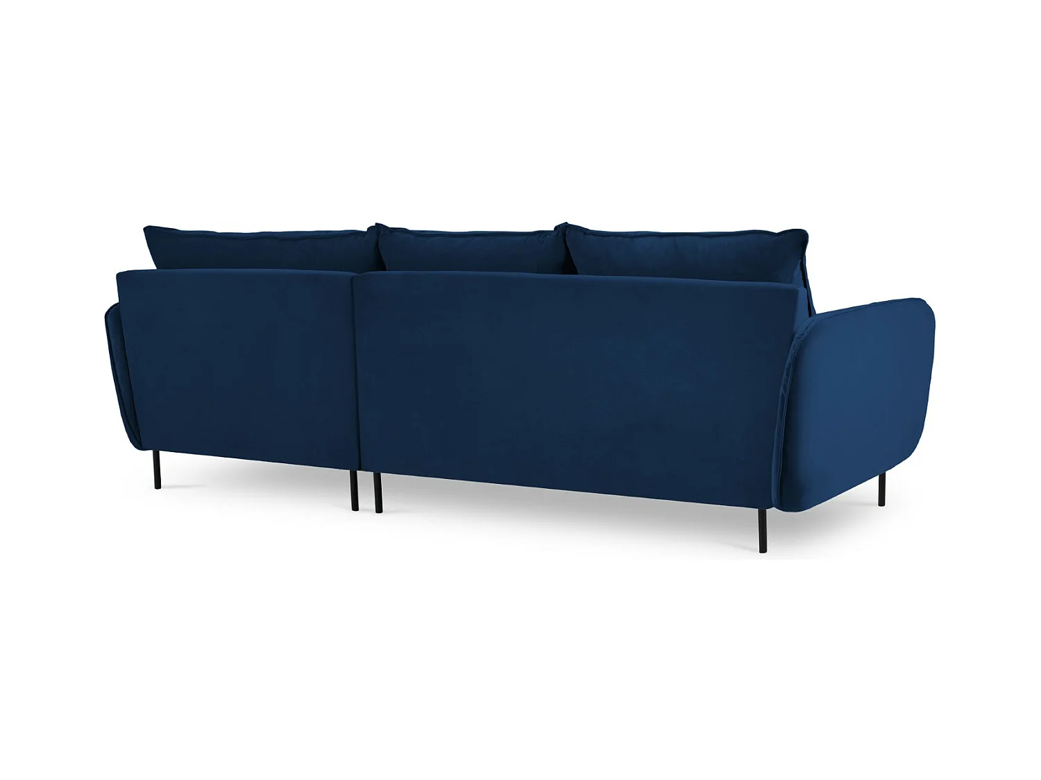 Cosmopolitan Design - Canapé d'angle droit "Vienna" 5 places en velours bleu roi - 255x170x95cm