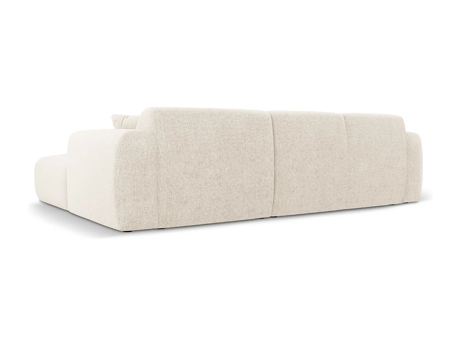 Cosmopolitan Design - Canapé d'angle gauche "Nolio" 4 places en chenille beige clair - 260x170x72cm