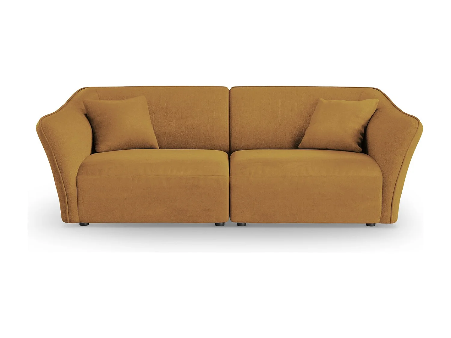 Cosmopolitan Design - Canapé modulable "Tokyo" 3 places en bouclé moutarde - 206x102x79cm