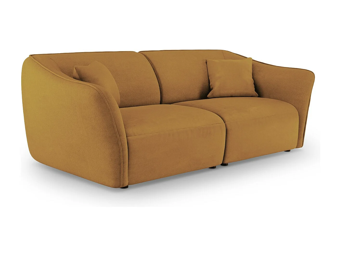 Cosmopolitan Design - Canapé modulable "Tokyo" 3 places en bouclé moutarde - 206x102x79cm