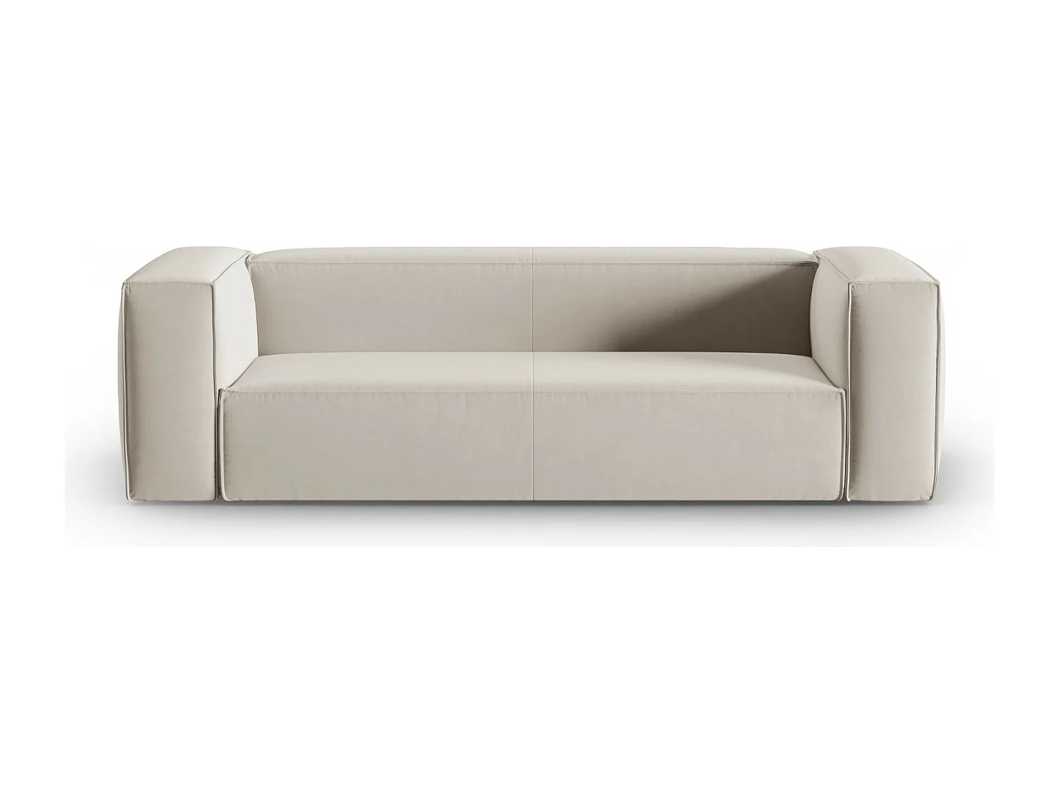 Cosmopolitan Design - Sofa, "Mackay" 4 miejsca welur, ecru - 230x94x73cm
