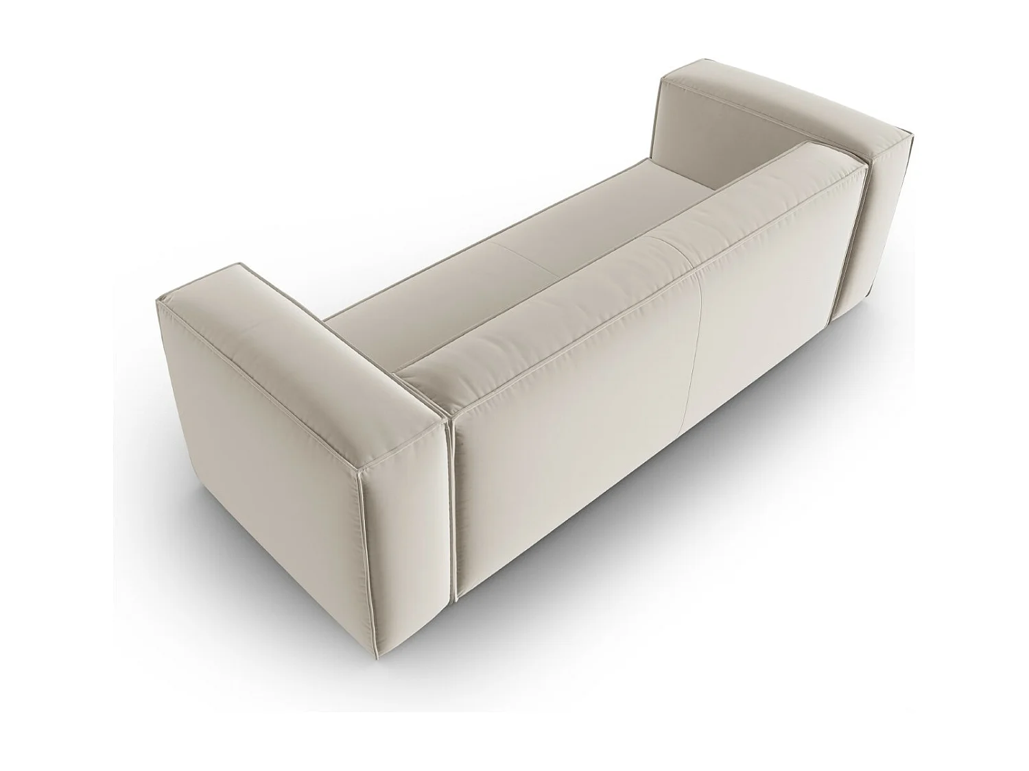 Cosmopolitan Design - Sofa, "Mackay" 4 miejsca welur, ecru - 230x94x73cm